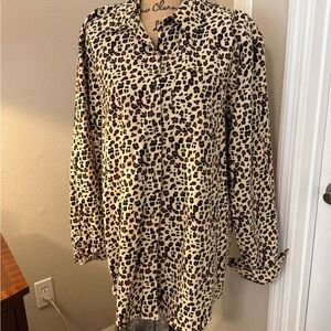 Leopard Print Snowman Tunic Top